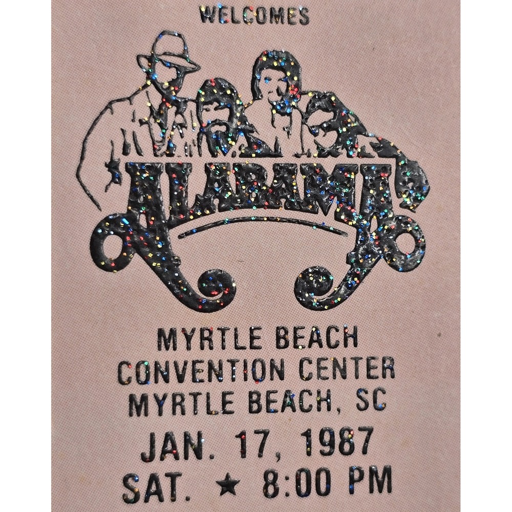 Vintage Alabama Concert Ticket - Myrtle Beach, SC - Jan 17 1987 - Dixieland...